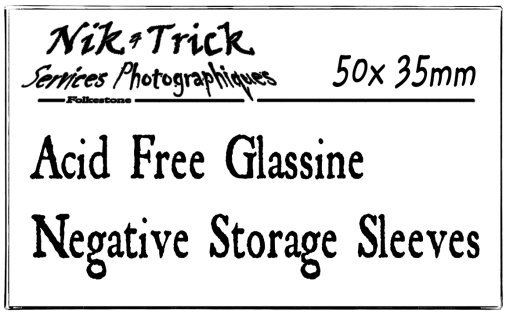 35mm Negative Glassine Storage Sleeves