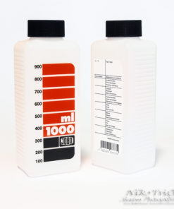 Jobo Wide Neck 1 Litre Bottle Genuine Jobo part.  One litre wide neck storage bottle in black Stand alone or to fit CPE, CPA and other Jobo machines,