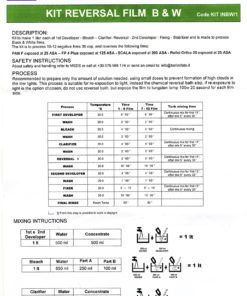 BelliniFoto's Unique Black & White Reversal Kit