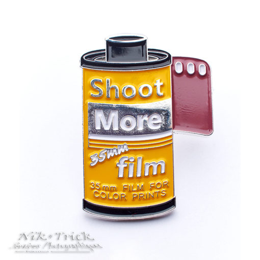 Shoot More 35mm Film! Top Quality Enamel Pin