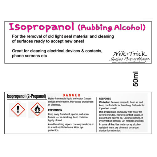 Isopropanol for Removing Old Camera Light Seals & Leather Glue ~ 50ml or 100ml - Image 2