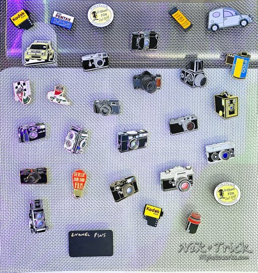 Analogue Photography Enamel Pins at Nik & Trick