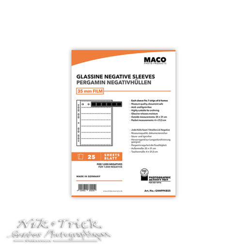 Negative Glassine Storage Sleeves 35mm by Maco - 25 Pack