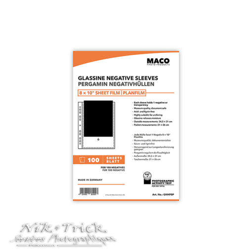 Negative Glassine Storage Sleeves for 10x8 Film or Prints