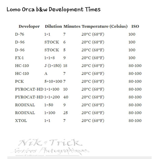 Lomo Orca 110 B&W Film by Lomography