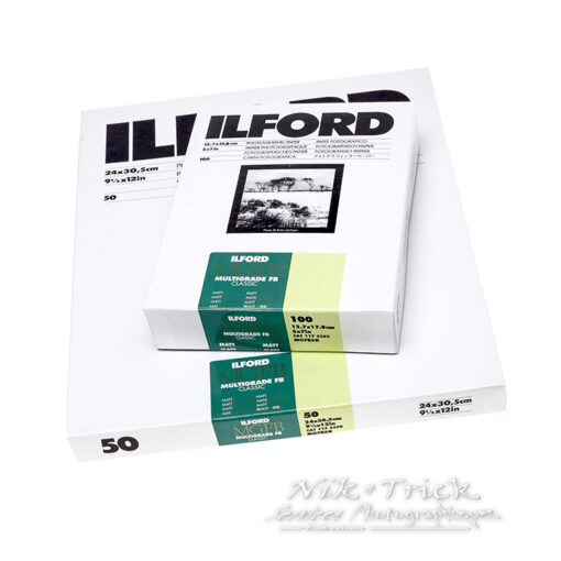 Ilford Fibre Base Classic 10"x8" is a premium quality, variable contrast black and white paper on a 255g/m² fibre base.
