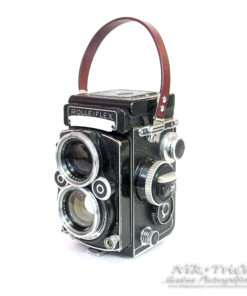 Rolleiflex Top Quality Full Length Leather Strap c/w "Scissor" Clips