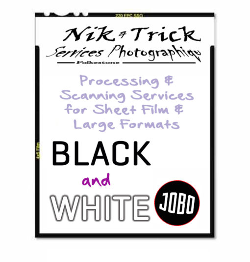 B&W Processing Service for 5"x4" Sheet Films, prices are per TWO sheets which is the minimum order for this service