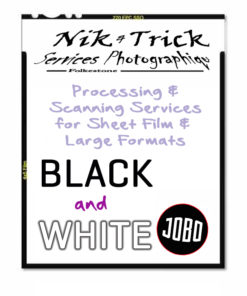 B&W Processing Service for 5"x4" Sheet Films, prices are per TWO sheets which is the minimum order for this service