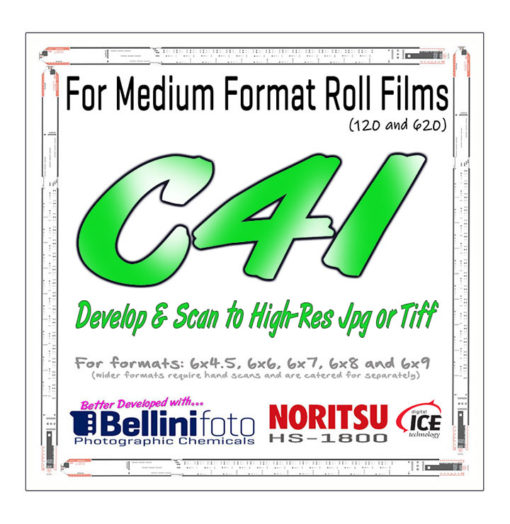 C41 Processing for 120 Medium Format Develop & Scan to Jpg or Tiff
