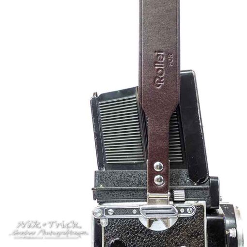 Rolleiflex Top Quality Full Length Leather Strap c/w "Scissor" Clips