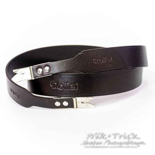 Rolleiflex Top Quality Full Length Leather Strap c/w "Scissor" Clips
