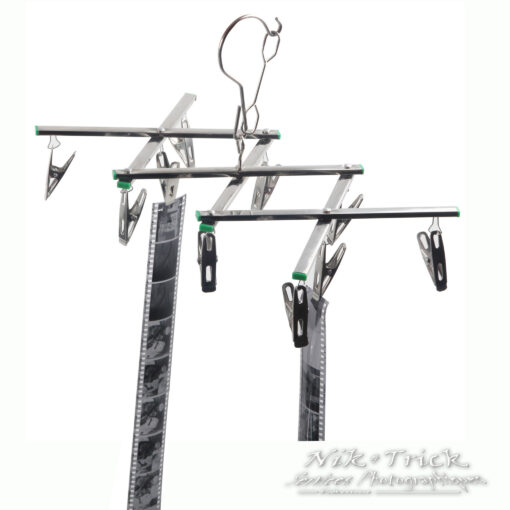Stainless Steel Collapsible Film Hanging Frame for Drying 10 films c/w Bottom Clips