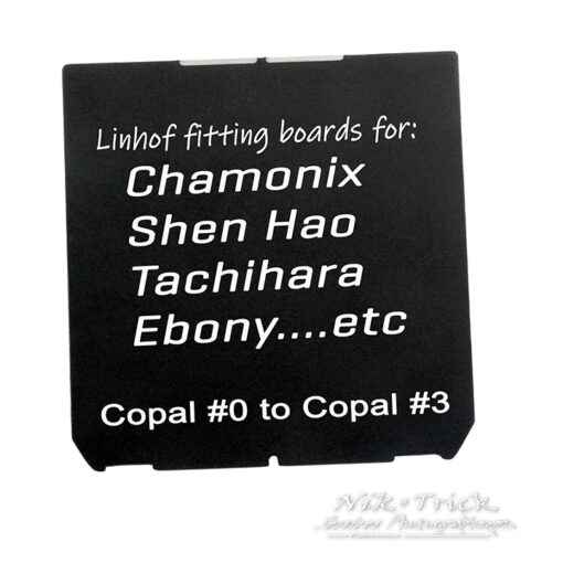 Chamonix, Sinar & Linhof Fit Smaller Boards ~ Copal #00 to Copal #3