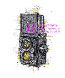 Rolleiflex 2.8f Planar Pen & Ink Drawing ~ Fine Art Print of Unique Original Art