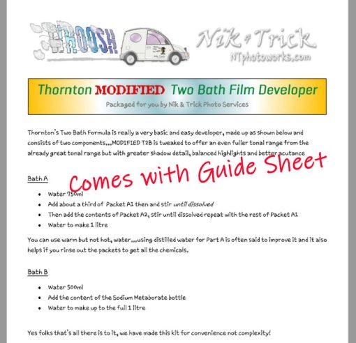 Thornton's T2B Two-Bath B&W Film Developer MODIFIED VERSION!