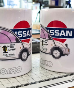 The Nik & Trick Nissan S-Cargo Mugin honour of our unique and much admired little van! Yes, once you seen one, or experienced one of these rare little vehicles the likelyhood is that you too might be smitten. Ambrose gets attention wherever he goes, people just love him!