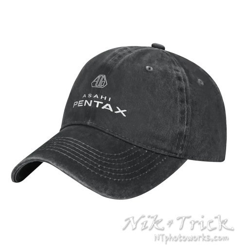 Asahi Pentax Baseball Caps Classic Logo Unisex in Soft Denim - Image 2