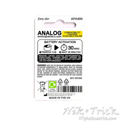 Replacement Zinc Air Battery for PX400, MR-42, 343, V400PX, MRB400